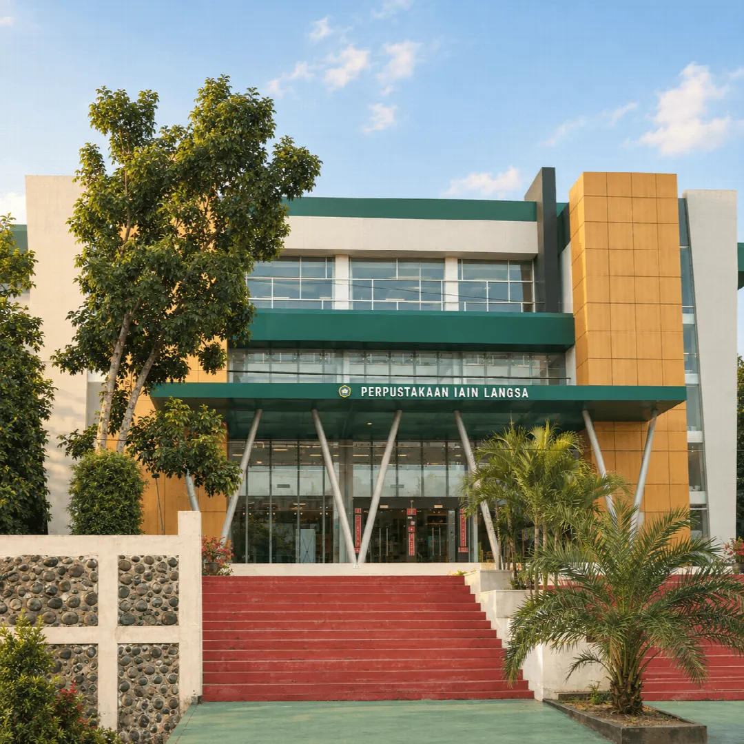 Gedung UPT Perpustakaan IAIN Langsa di sore hari