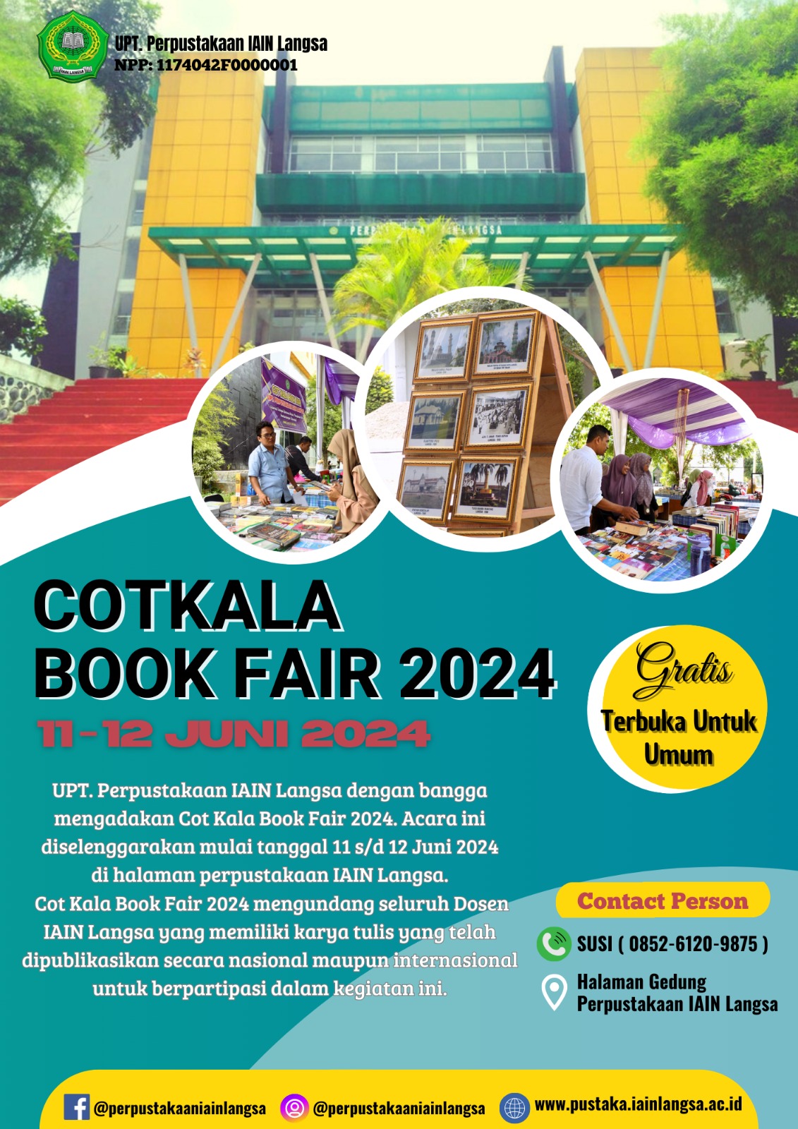 UPT. Perpustakaan IAIN Langsa Gelar Cot Kala Book Fair 2024