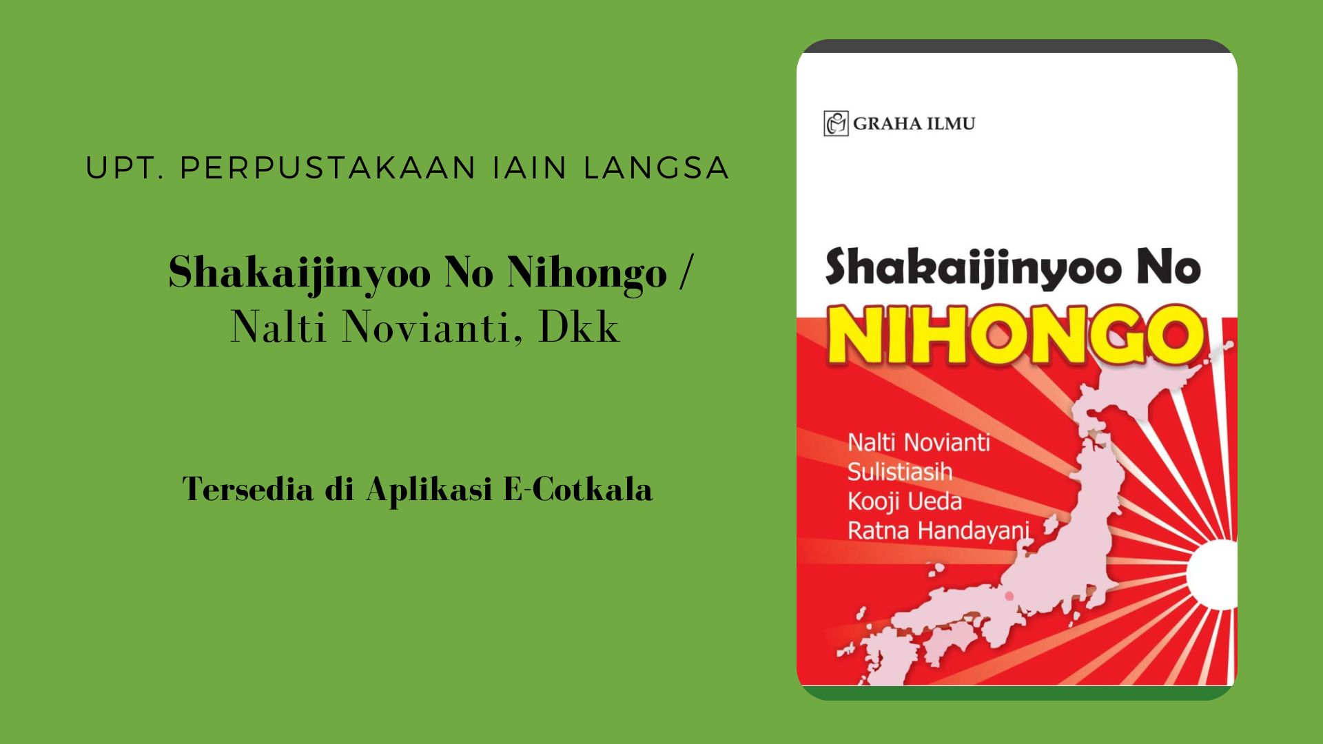 Rekomendasi Buku E-Cotkala : Shakaijinyoo No Nihongo / Nalti Novianti, Dkk