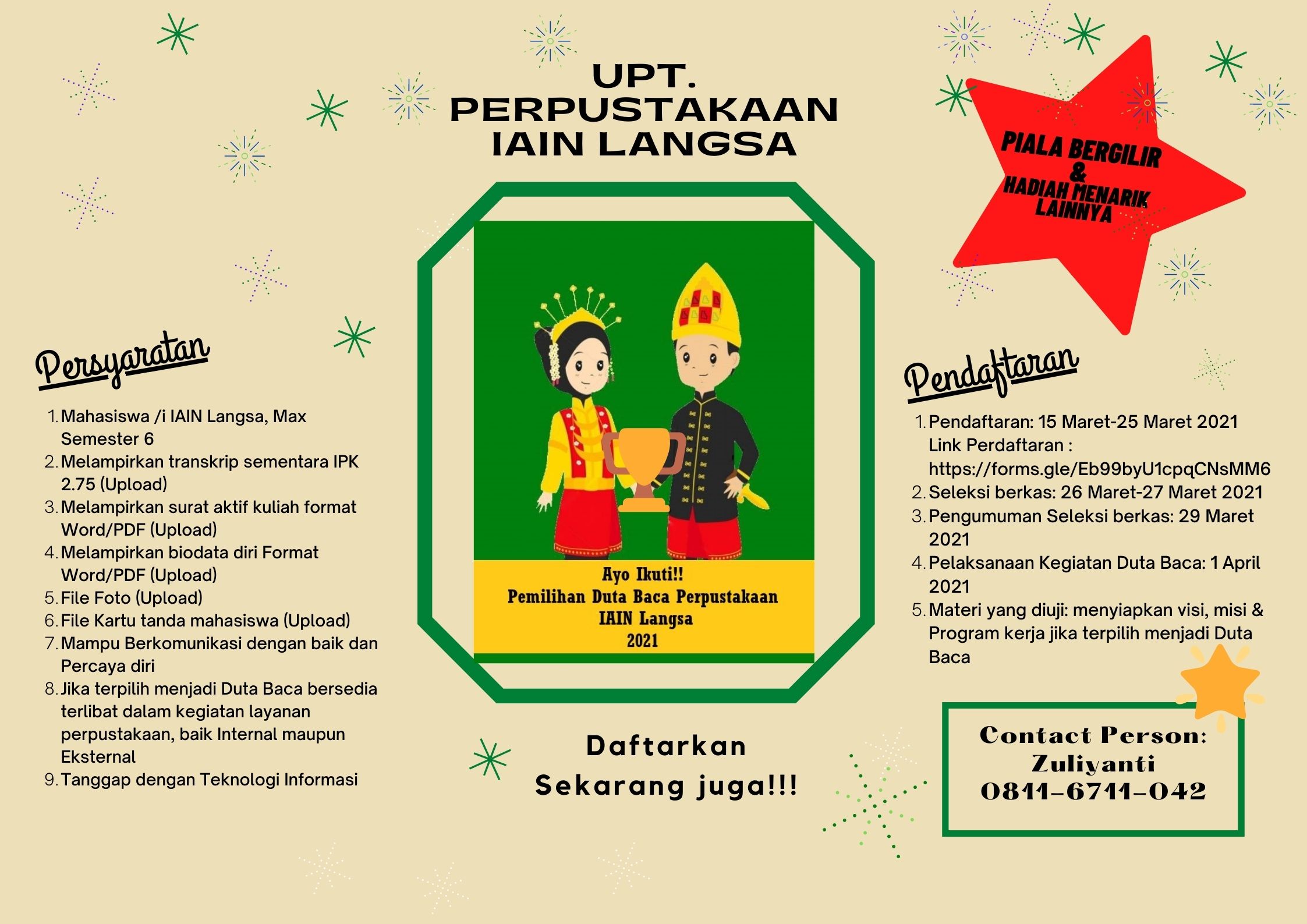 Pemilihan Duta Baca Perpustakaan IAIN Langsa